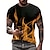 preiswerte 3D-T-Shirt für Männer-Herren T Shirt Graphic Flamme Rundhalsausschnitt Bekleidung 3D-Druck Outdoor Täglich Kurzarm Bedruckt Vintage Modisch Designer