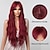 זול פיאות סינטטיות אופנתיות-פאות אדומות לנשים קוספליי ארוך טבעי גלי צד פאה שיער סינטטי עם פוני