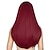 Χαμηλού Κόστους Περούκες μεταμφιέσεων-κόκκινες περούκες για γυναίκες μακριά ίσια περούκα με κτυπήματα συνθετική μπορντό περούκα χρωματιστή περούκα cosplay για κορίτσια καθημερινή χρήση για πάρτι 22 ιντσών
