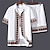 voordelige heren overhemd set-Voor heren Overhemd Overhemdset Hawaiiaans overhemd Bloemig Grafische prints Totem Cubaanse kraag Wit Buiten Straat Korte Mouw Afdrukken Kleding Modieus Streetwear Ontwerper Zacht