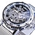 זול שעונים מכאניים-WINNER שעון יד שעון מכני ל גברים אנלוגי אוטומטי נמתח לבד חור וינטאג&#039; מסוגנן חריתה חלולה ריינסטון סגסוגת עור