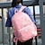 olcso Hátizsákok-Férfi Női hátizsák Iskolatáska hátizsák Iskola Napi Galaxis Mértani Műanyag 3 darab Nagy kapacitás Légáteresztő Könnyű Cipzár Nyomtatás Fekete Arcpír rózsaszín Rubin