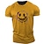 Недорогие Мужская графическая футболка-Графические принты Смешной Улыбающееся лицо Белый Желтый Розовый Футболка Графический Тис Муж. Графика Смесь хлопка Рубашка На каждый день Рубашка С короткими рукавами Удобная футболка