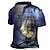 billige Henley t-skjorte for menn-Herre Henly-skjorte Grafisk Skip Henley Klær 3D-utskrift utendørs Daglig Kortermet Trykt mønster Knapp ned Mote Fritid Bekvem