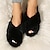 cheap Women&#039;s Slippers &amp; Flip-Flops-Women&#039;s Slippers Fuzzy Slippers Fluffy Slippers House Slippers Warm Slippers Home Daily Solid Color Winter Flat Heel Cute Casual Comfort Satin Faux Fur Loafer Wine Red Bean Paste off white