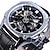 abordables Montres Mécaniques Homme-WINNER Hommes Montre Mécanique Luxe Grand Cadran Mode Affaires Squelette Remontage automatique Lumineux IMPERMÉABLE Cuir Suivre