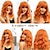 abordables Perruques Synthétiques Sans Bonnet-perruques frisées au gingembre pour les femmes perruques courtes orange avec une frange cheveux synthétiques cosplay d&#039;apparence naturelle
