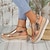 Недорогие Женские сандалии-Женские босоножки на танкетке, сандалии на платформе, пляжные, летние, элегантные, модные, повседневные, из искусственной кожи с пряжкой, серебристого цвета, миндаль