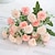 abordables Flores artificiales y floreros-1pc 20 cabezas flores artificiales hortensias falsas para muebles para el hogar