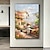 preiswerte Landschaftsgemälde-Leinwand-Wandkunst, abstrakte mediterrane Gartenlandschaft, handgemachtes Ölgemälde auf Leinwand, modernes Wandkunstbild für Wohnzimmerdekoration, ohne Rahmen