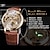 voordelige Mechanische Horloges-WINNER Dames Heren mechanische horloges Luxe Grote wijzerplaat Modieus Zakelijk Skelet Automatisch opwindmechanisme WATERDICHT Decoratie Leer Horloge