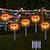 billiga Utomhus- och trädgårdsdisplayer-Halloween solcellslampor onda pumpa uteplatslampor läskigt lyser upp din utomhus jack o' lantern dekoration pumpa skalle spöke för halloween tacksägelsehelger