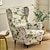 cheap Wingback Chair Cover-1 Set of 2 Pieces Floral Printed Stretch Wingback Chair Cover Wing Chair Slipcovers Spandex Fabric Wingback Armchair Covers with Elastic Bottom for Living Room Bedroom Decor