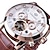 abordables Relojes mecánicos-Forsining hombres reloj mecánico de lujo gran dial moda negocio calendario fecha fecha semana reloj de cuero