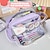 abordables étuis et porte-crayons-Étuis à crayons violets grande capacité stylo sac pochette support boîte pour filles bureau étudiant papeterie organisateur fournitures scolaires, retour à l'école cadeau