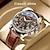 levne Quartz hodinky-pánské business náramkové hodinky quartz casual pásek pánské hodinky hnědé hodinky