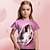 Недорогие 3d футболки для девочек-Девочки 3D Графика Мультипликация Кролик Футболка С короткими рукавами 3D печать Лето Весна Активный Мода Симпатичные Стиль Полиэстер Дети 3-12 лет на открытом воздухе Повседневные Стандартный