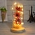 Недорогие Декоративные огни-подарки подсолнечника искусственный подсолнух в стеклянном куполе со светодиодной полосой на день рождения юбилей домашний декор декор сцены