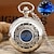 levne Kapesní hodinky-hvězdně modrý ciferník kapesní hodinky římské číslice přívěsek bronzové duté pouzdro křemenné kapesní hodinky steampunk vintage náhrdelník závěsné hodinky suvenýry dárky pro muže ženy