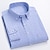 رخيصةأون قمصان رجالية-رجالي أزرق فاتح أبيض أزرق بحري داكن كم طويل منقوشة / مخطط / شيفرون قبعة القميص كل الفصول المكتب &amp; الوظيفة مناسب للبس اليومي ملابس طباعة