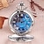 Χαμηλού Κόστους Ρολόγια Τσέπης-έναστρο μπλε καντράν ρολόι τσέπης λατινικοί αριθμοί κρεμαστό μπρούτζινο κούφιο θήκη ρολόι τσέπης χαλαζία steampunk vintage κολιέ κρεμαστά ρολόγια αναμνηστικά δώρα για άνδρες γυναίκες