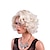 お買い得  古いかつら-ショートブロンドカーリーウィッグ女性のためのビッグ波状 80 年代フリップウィッグコスプレ衣装パーティーハロウィン合成プラチナブロンドの髪ナチュラルママウィッグかつらキャップ