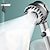 abordables Grifos de ducha-Cabezal de ducha de mensaje de 3 modos de alta presión con botón de parada boquilla de pulverización de ahorro de agua portátil accesorios de baño