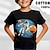 abordables t-shirts 3d pour garçon-Fille 3D Graphic Astronaute Espace T-shirt Tee-shirts Manche Courte 3D effet Eté Printemps Actif Mode Le style mignon 100% Coton Enfants 3-12 ans Extérieur Casual du quotidien Standard