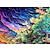 abordables Tapisseries à la lumière noire-lumière noire tapisserie uv réactif psychédélique fractal arbre de vie ancêtres dans les racines trippant ciel cosmique visionnaire art spirituel toile de fond
