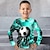 billige drenges 3d t-shirts-Drenge 3D Grafisk Fodbold T-shirt Langærmet 3D-udskrivning Sommer Forår Efterår Sport Mode Gade Polyester Børn 3-12 år udendørs Afslappet Daglig Regulær