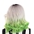 رخيصةأون باروكات الكرنفال-Graue und grüne Ombre-Perücke für Erwachsene für Halloween-Cosplay-Partys