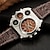 abordables Relojes de Cuarzo-reloj deportivo de hombre con doble zona horaria: reloj de pulsera multifuncional de cuarzo con brújula para un estilo clásico