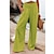 cheap Wide Leg &amp; High Waisted-Women&#039;s Wide Leg Linen Pants Cotton Baggy High Waist Full Length Apple Green Autumn / Fall