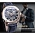 baratos Relógio Automático-WINNER Masculino Relógio mecânico Luxo Mostrador Grande Moda Negócio Esqueleto Automático - da corda automáticamente Luminoso IMPERMEÁVEL Couro Assista