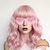 billiga Syntetiska peruker utan hätta-kort bob hår peruker raka med platt lugg syntetisk färgglad cosplay daglig fest neon peruk för kvinnor (endast peruker)