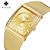 cheap Quartz Watches-Men&#039;s Square Ultra-thin Watch WWOOR Luxury Gold Watch Men&#039;s Quartz Steel Mesh Waterproof Watch Box Gift Relogio Masculino