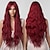 billige Syntetiske og trendy parykker-røde parykker til kvinder cosplay lang naturlig bølget fest syntetisk hår paryk med pandehår