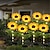 abordables Luces de camino y linternas-Girasol solar led poste brillante patio simulación planta lámpara vacaciones fiesta paisaje decoración lámpara césped lámpara de pie