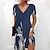cheap Print Dresses-Women&#039;s Casual Dress Shift Dress Print Scalloped Neck Mini Dress Stylish Basic Daily Date Short Sleeve Summer Spring