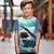 billige drenges 3d t-shirts-Drenge 3D Grafisk Dyr Haj T-shirt Kortærmet 3D-udskrivning Sommer Forår Aktiv Sport Mode Polyester Børn 3-12 år udendørs Afslappet Daglig Regulær