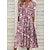 cheap Print Dresses-Women&#039;s Casual Dress Shift Dress Floral Ditsy Floral Ruched Pocket Split Neck Midi Dress Classic Casual Daily Vacation Half Sleeve Summer Spring