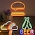 abordables Luces decorativas-Oktoberfest saludos botella de cerveza letrero de barra de neón interruptor de encendido/apagado usb hamburguesa luz de neón led para pub fiesta restaurante club tienda decoración de pared
