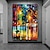 Χαμηλού Κόστους Πίνακες Τοπίων-χειροποίητο ζωγραφισμένο στο χέρι ελαιογραφία τοίχου μοντέρνα αφηρημένη βροχερή νύχτα ζωγραφική pattle μαχαίρι τέχνης καμβάς ζωγραφική διακόσμηση σπιτιού ντεκόρ ρολό καμβάς χωρίς πλαίσιο χωρίς