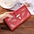 cheap Wallets-Women&#039;s Clutch Wallet Coin Purse Credit Card Holder Wallet PU Leather Shopping Daily Holiday Pendant Zipper Hollow-out Leaves Wine Pink Black