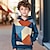 olcso fiú 3D pulóverek és pulóverek-Fiú 3D Grafika Mértani Színes Kapucnis felsőrész Hosszú ujj 3D nyomtatás Nyár Tavasz Ősz Divat Utcai sikk Menő Poliészter Gyerekek 3-12 év Szabadtéri Hétköznapi Napi Normál