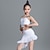 cheap Latin Dancewear-Kids&#039; Dancewear Skirts Bowknot Printing Ruffles Girls&#039; Performance Training Sleeveless Polyester