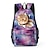 cheap Graphic Print Bags-Women&#039;s Backpack School Bag Bookbag 3D Print Commuter Backpack School Daily Cat Polyester Large Capacity Lightweight Durable Zipper Print Red black Pink Light Purple