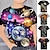 tanie chłopięce koszulki 3D-Dla chłopców 3D Graficzny Astronauta Podkoszulek T-shirt Krótki rękaw Druk 3D Lato Wiosna Aktywny Sport Moda Poliester Dzieci 3-12 lat Na zewnątrz Codzienny Regularny