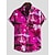 cheap Men&#039;s Aloha Shirts-Men&#039;s Shirt Zebra Print Short Sleeve Collar Button Down Blue Daily Going Out Collared Shirts Print Slim Tops Boho Beach