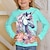cheap Girl&#039;s 3D T-shirts-Girls&#039; 3D Graphic Cartoon Unicorn T shirt Tee Long Sleeve 3D Print Summer Spring Fall Active Fashion Cute Polyester Kids 3-12 Years Outdoor Casual Daily Regular Fit